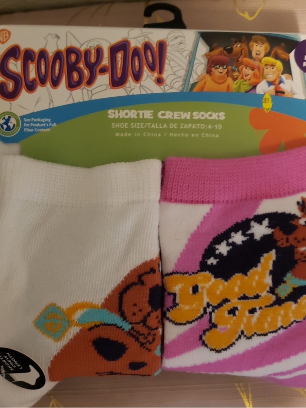 Kids' Pink & White Shortie Crew Socks